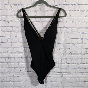 Andie Swim Womens The Bali One Piece Black Beach Vacation Cruise Island LT NWT